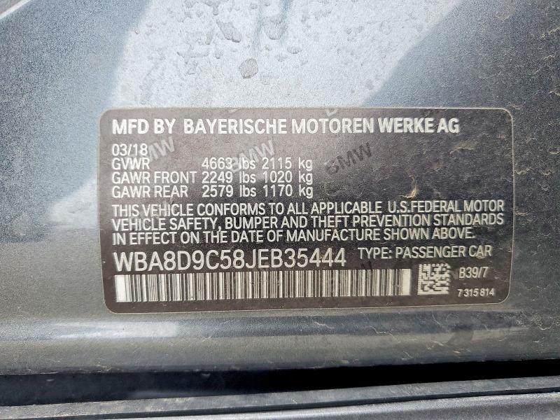 2018 Bmw 330 მანქანა იყიდება აუქციონზე, vin: WBA8D9C58JEB35444, აუქციონის ნომერი: 48406576