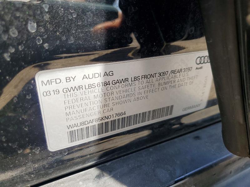 Aukcja sprzedaży 2019 Audi A8, vin: WAU8DAF85KN017664, numer aukcji: 50672356