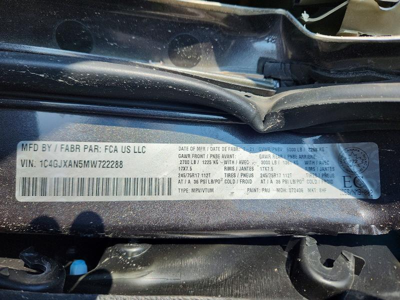 2021 Jeep Wrangler მანქანა იყიდება აუქციონზე, vin: 1C4GJXAN5MW722288, აუქციონის ნომერი: 48061126