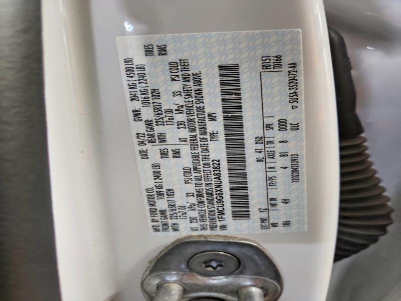 2022 Ford Escape მანქანა იყიდება აუქციონზე, vin: 1FMCU9G6XNUA83822, აუქციონის ნომერი: 49763666