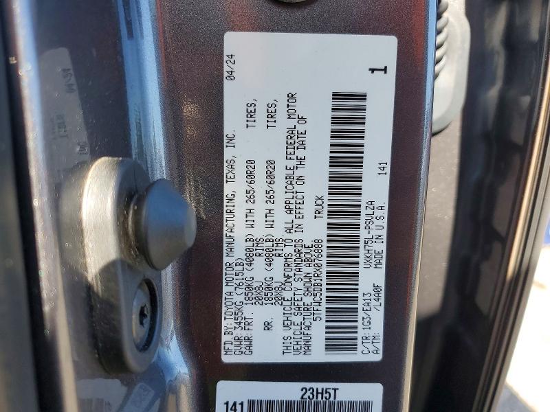 51196386 :رقم المزاد ، 5TFWC5DB1RX076888 vin ، 2024 Toyota Tundra مزاد بيع