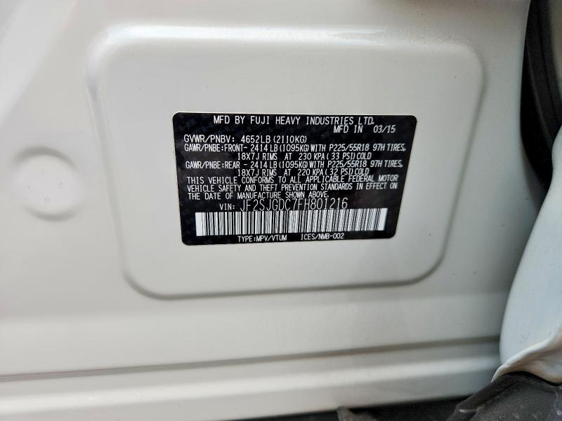 Продаж на аукціоні авто 2015 Subaru Forester, vin: JF2SJGDC7FH801216, номер лоту: 51407436