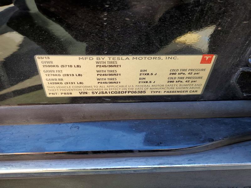 Aukcja sprzedaży 2013 Tesla Model S, vin: 5YJSA1CG8DFP06385, numer aukcji: 50765016