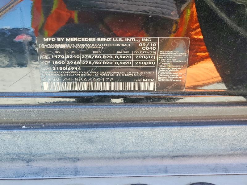 Продажа на аукционе авто 2011 Mercedes-benz Gl, vin: 4JGBF7BE5BA649178, номер лота: 49671386