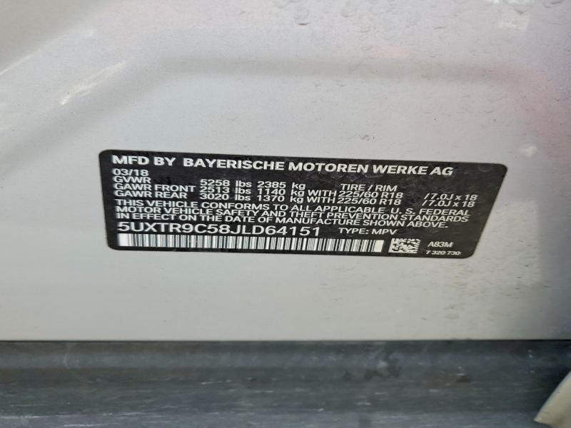 Продажа на аукционе авто 2018 Bmw X3, vin: 5UXTR9C58JLD64151, номер лота: 49936926