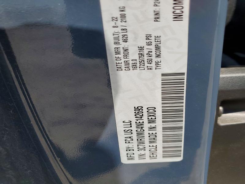 49305066 :رقم المزاد ، 3C7WRVMG4NE142695 vin ، 2022 Ram Promaster 3500 مزاد بيع