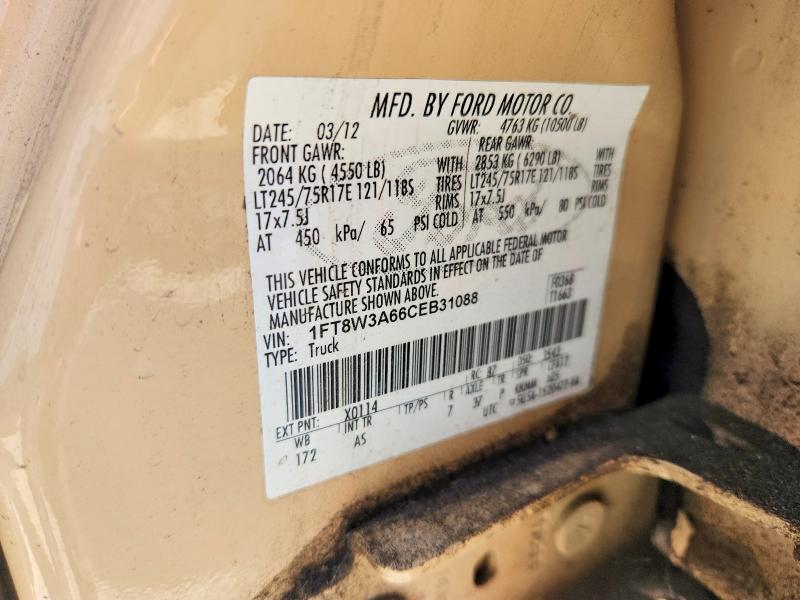 Aukcja sprzedaży 2012 Ford F350, vin: 1FT8W3A66CEB31088, numer aukcji: 50723506