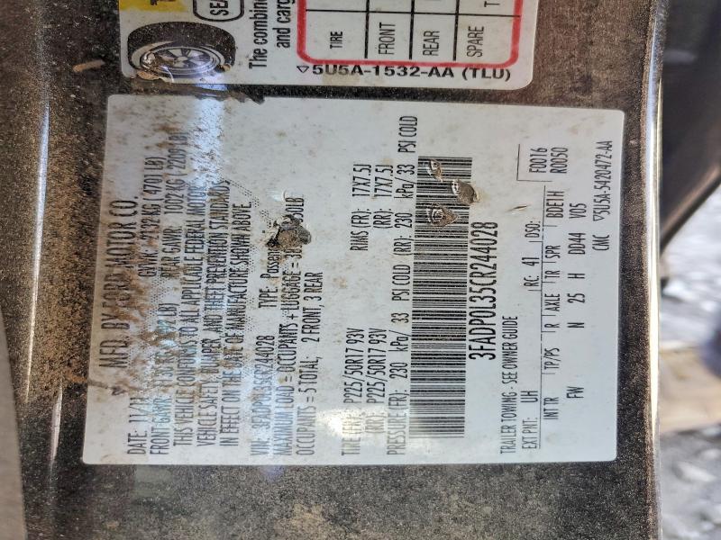 50761966 :رقم المزاد ، 3FADP0L35CR244028 vin ، 2012 Ford Fusion مزاد بيع
