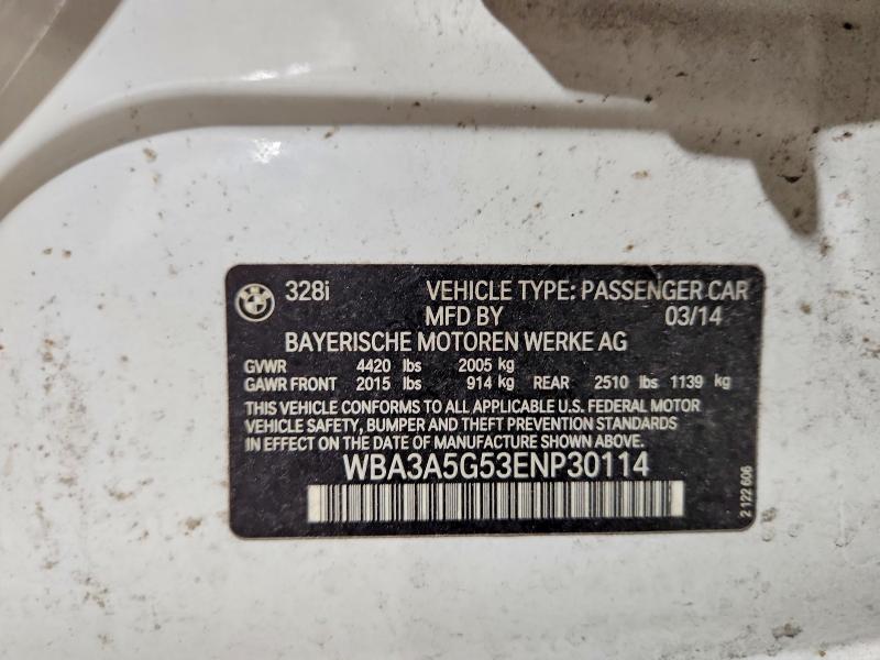 51149566 :رقم المزاد ، WBA3A5G53ENP30114 vin ، 2014 Bmw 328 مزاد بيع