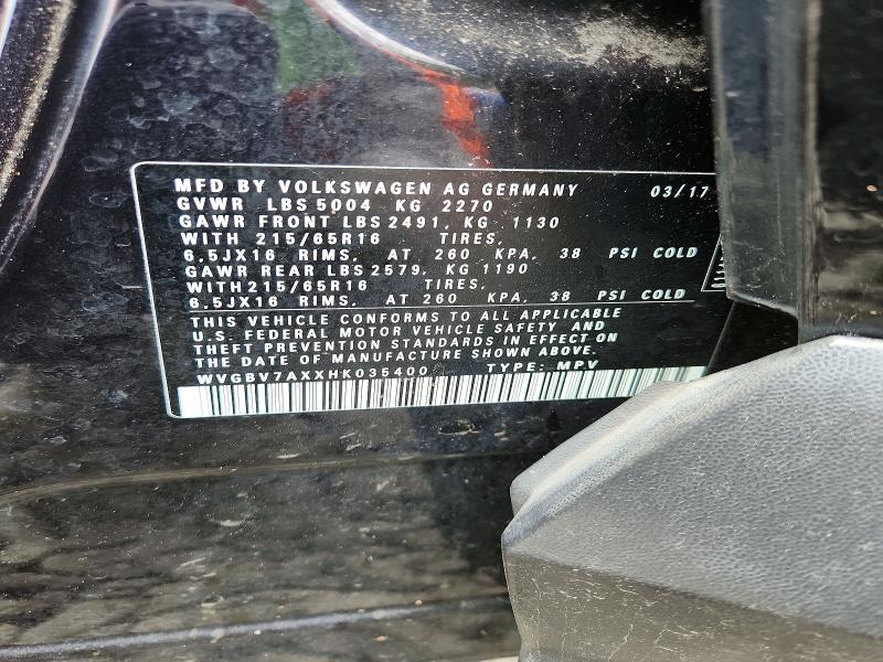 Продаж на аукціоні авто 2017 Volkswagen Tiguan, vin: WVGBV7AXXHK035400, номер лоту: 50748446