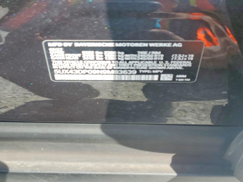 50505586 :رقم المزاد ، 5UX43DP09N9M83639 vin ، 2022 Bmw X3 مزاد بيع