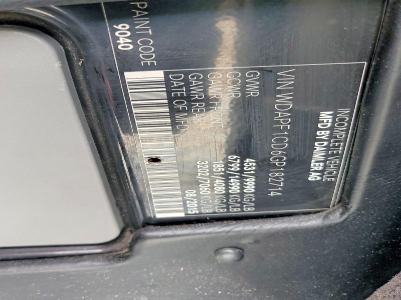 49545426 :رقم المزاد ، WDAPF1CD6GP182714 vin ، 2016 Mercedes-benz Sprinter مزاد بيع
