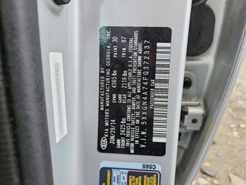48593116 :رقم المزاد ، 5XXGN4A74FG372337 vin ، 2015 Kia Optima مزاد بيع