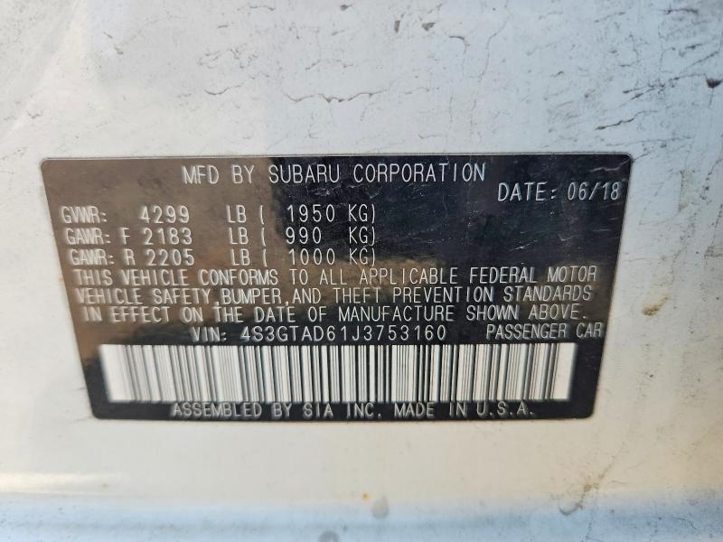 Продажа на аукционе авто 2018 Subaru Impreza, vin: 4S3GTAD61J3753160, номер лота: 50285526