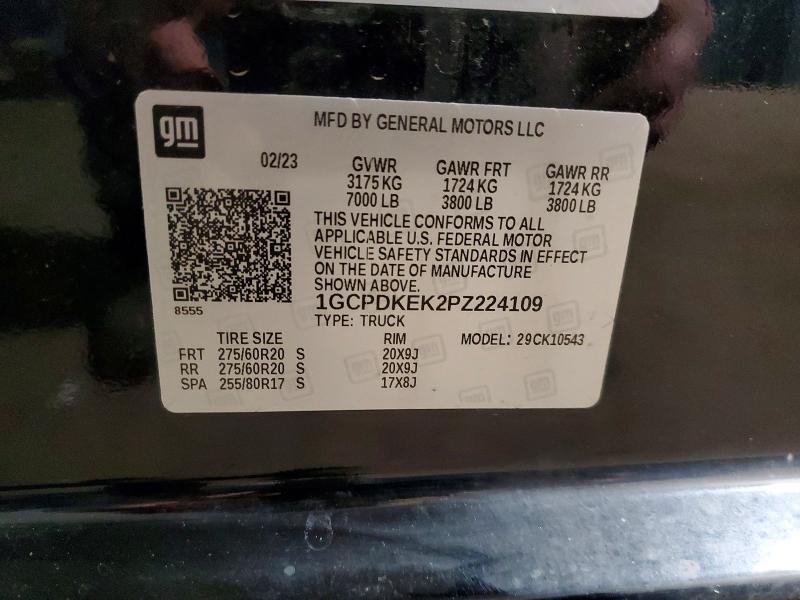 Продаж на аукціоні авто 2023 Chevrolet Silverado, vin: 1GCPDKEK2PZ224109, номер лоту: 45458996