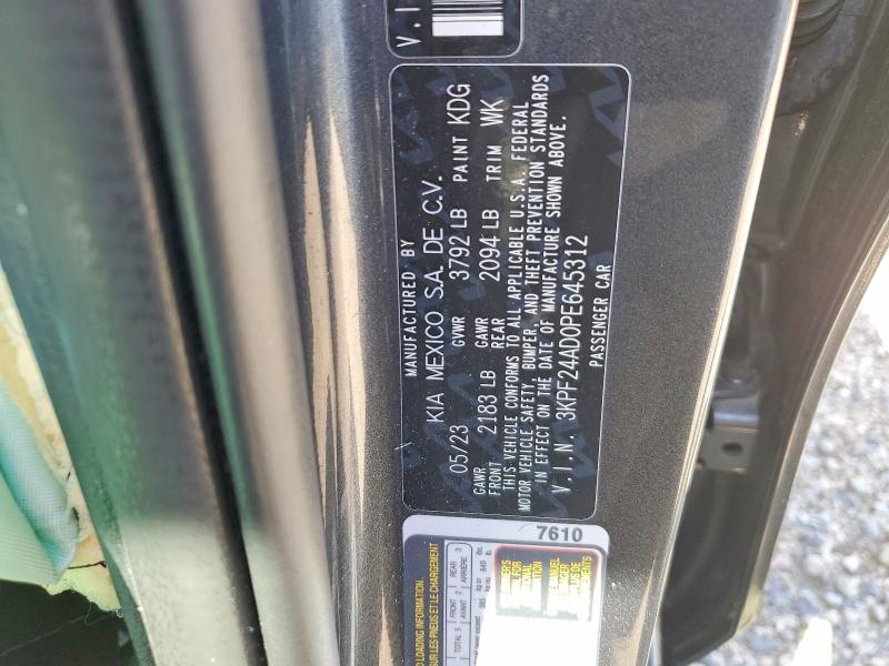 51129606 :رقم المزاد ، 3KPF24AD0PE645312 vin ، 2023 Kia Forte مزاد بيع