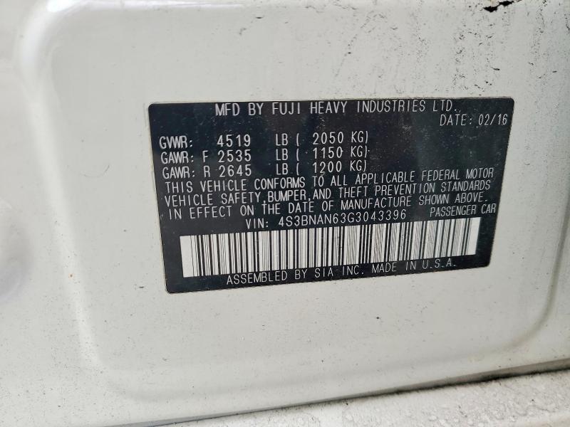 Aukcja sprzedaży 2016 Subaru Legacy, vin: 4S3BNAN63G3043396, numer aukcji: 50333436