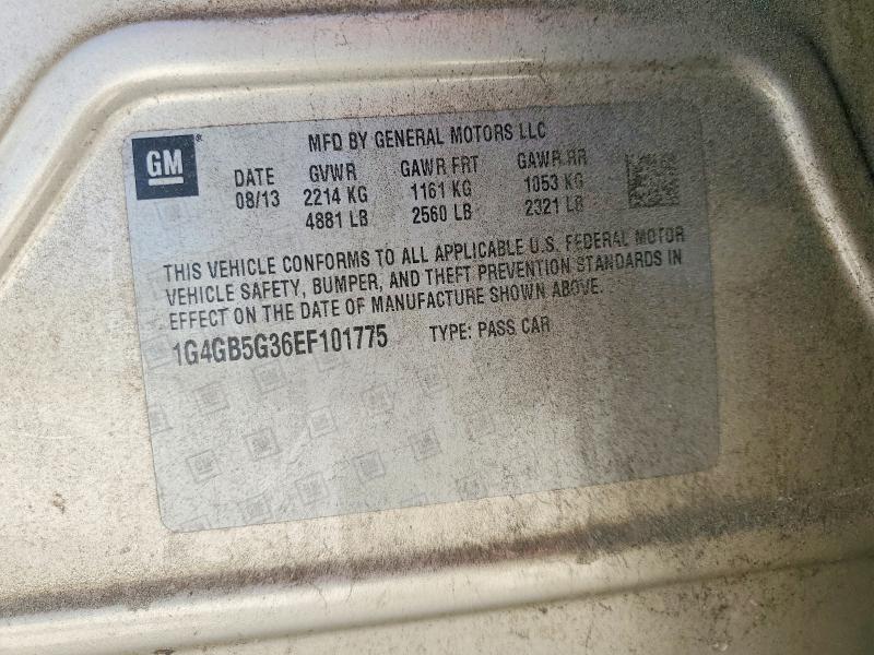 Aukcja sprzedaży 2014 Buick Lacrosse, vin: 1G4GB5G36EF101775, numer aukcji: 49239286