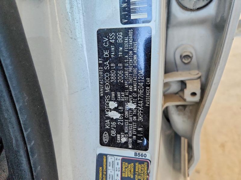 50593236 :رقم المزاد ، 3KPFK4A77HE041204 vin ، 2017 Kia Forte مزاد بيع