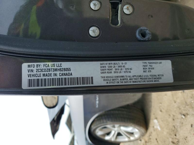 2021 Dodge Challenger მანქანა იყიდება აუქციონზე, vin: 2C3CDZBT3MH628055, აუქციონის ნომერი: 48795206