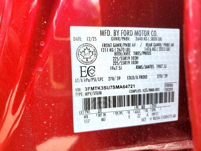 48816566 :رقم المزاد ، 3FMTK3SU7SMA64721 vin ، 2025 Ford Mustang Mach-e مزاد بيع