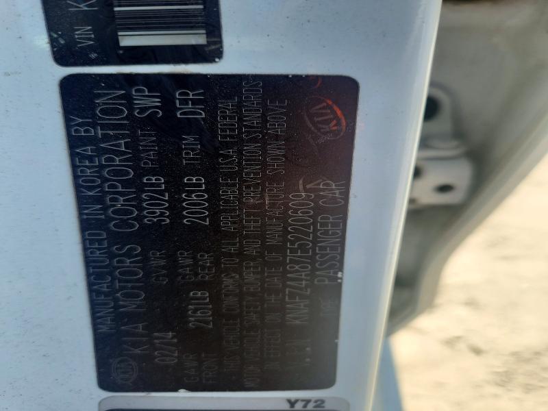 48849986 :رقم المزاد ، KNAFZ4A87E5220609 vin ، 2014 Kia Forte مزاد بيع
