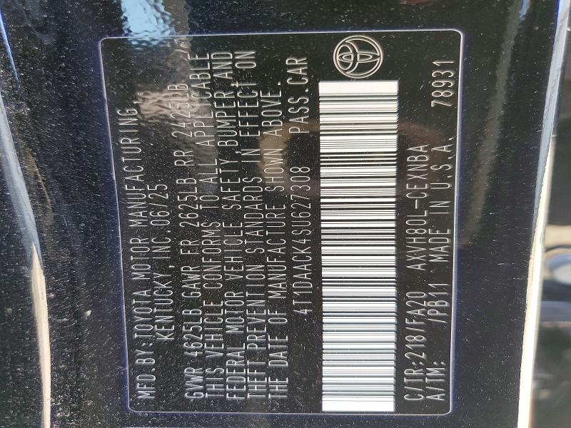 Продажа на аукционе авто 2025 Toyota Camry, vin: 4T1DAACK4SU627308, номер лота: 49019406
