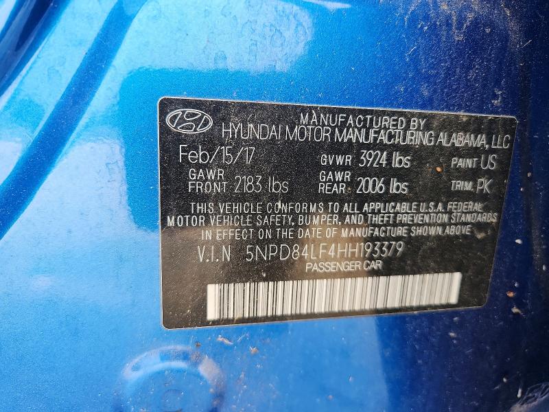 Продаж на аукціоні авто 2017 Hyundai Elantra, vin: 5NPD84LF4HH193379, номер лоту: 50917116