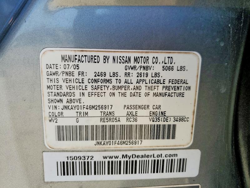 Aukcja sprzedaży 2006 Infiniti M35, vin: JNKAY01F46M256917, numer aukcji: 49656866