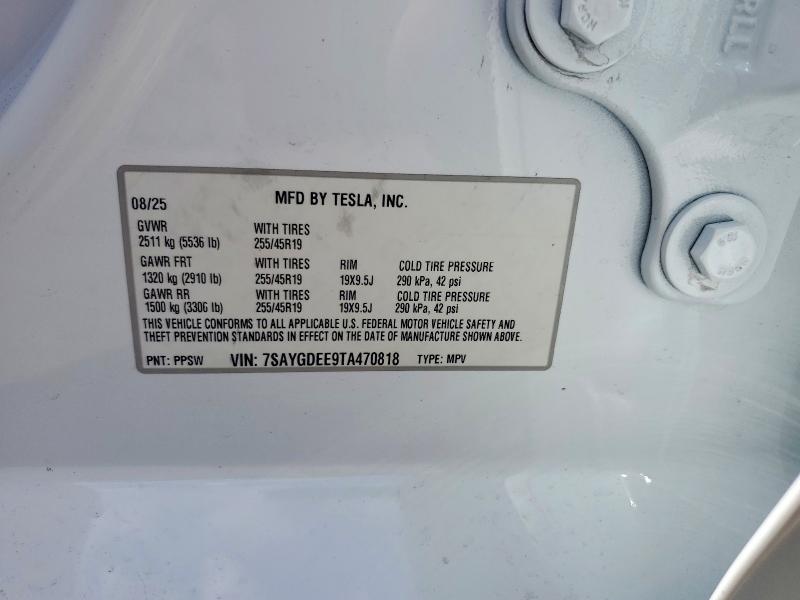 Aukcja sprzedaży 2026 Tesla Model Y, vin: 7SAYGDEE9TA470818, numer aukcji: 51295566