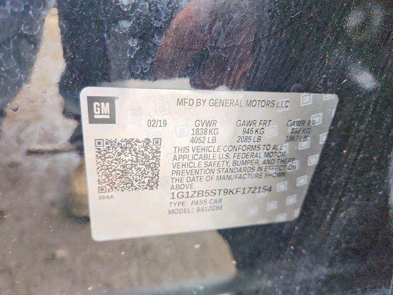 49029676 :رقم المزاد ، 1G1ZB5ST9KF172154 vin ، 2019 Chevrolet Malibu مزاد بيع