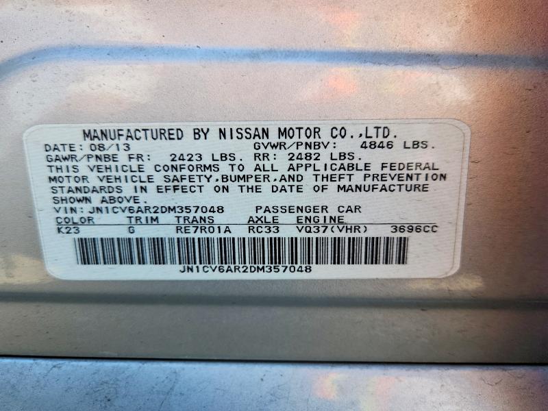 Продаж на аукціоні авто 2013 Infiniti G37 Sedan, vin: JN1CV6AR2DM357048, номер лоту: 49782976