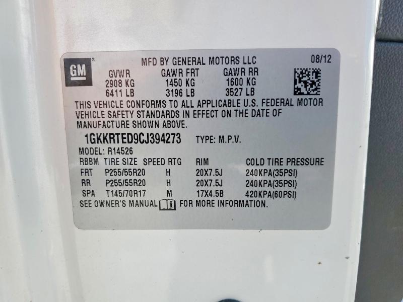 Продаж на аукціоні авто 2012 Gmc Acadia, vin: 1GKKRTED9CJ394273, номер лоту: 49616706