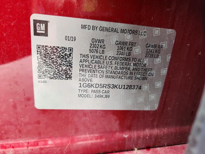Продаж на аукціоні авто 2019 Cadillac Ct6, vin: 1G6KD5RS3KU128374, номер лоту: 51854036