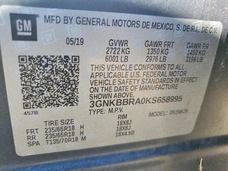 Aukcja sprzedaży 2019 Chevrolet Blazer, vin: 3GNKBBRA0KS658995, numer aukcji: 49222726