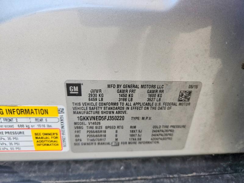 2015 Gmc Acadia მანქანა იყიდება აუქციონზე, vin: 1GKKVNED5FJ350220, აუქციონის ნომერი: 49389136