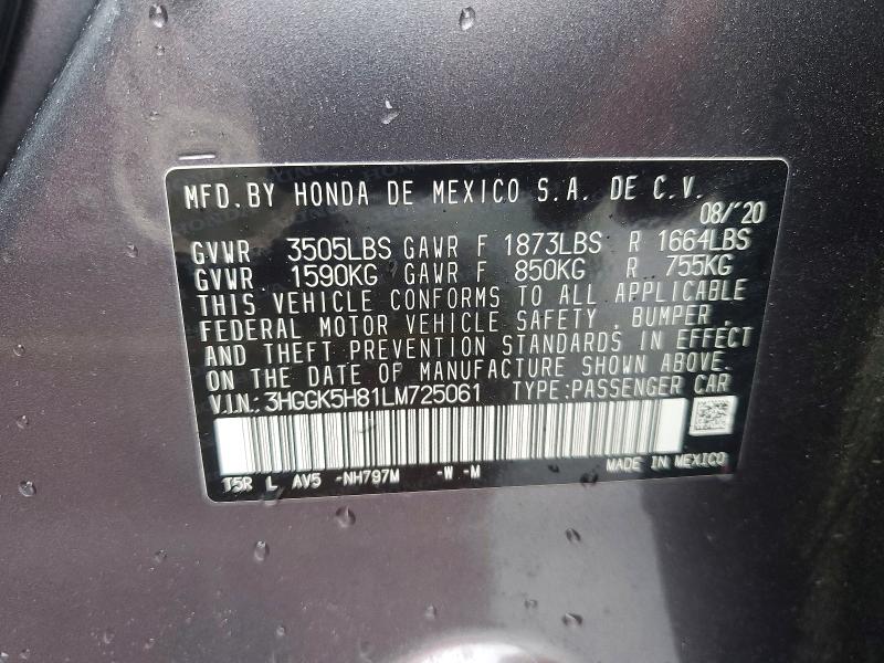 Aukcja sprzedaży 2020 Honda Fit, vin: 3HGGK5H81LM725061, numer aukcji: 50787326