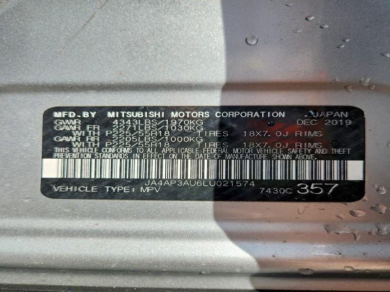 Продажа на аукционе авто 2020 Mitsubishi Outlander Sport, vin: JA4AP3AU6LU021574, номер лота: 50321646