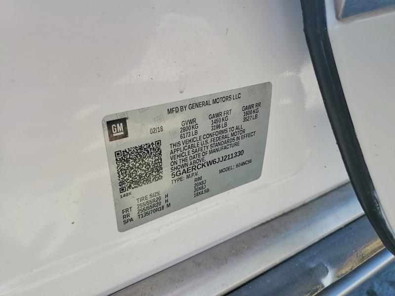 2018 Buick Enclave მანქანა იყიდება აუქციონზე, vin: 5GAERCKW6JJ211330, აუქციონის ნომერი: 49445656