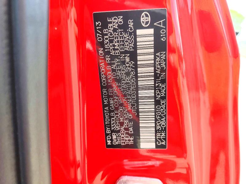 Aukcja sprzedaży 2014 Toyota Yaris, vin: JTDJTUD37ED578779, numer aukcji: 49620566