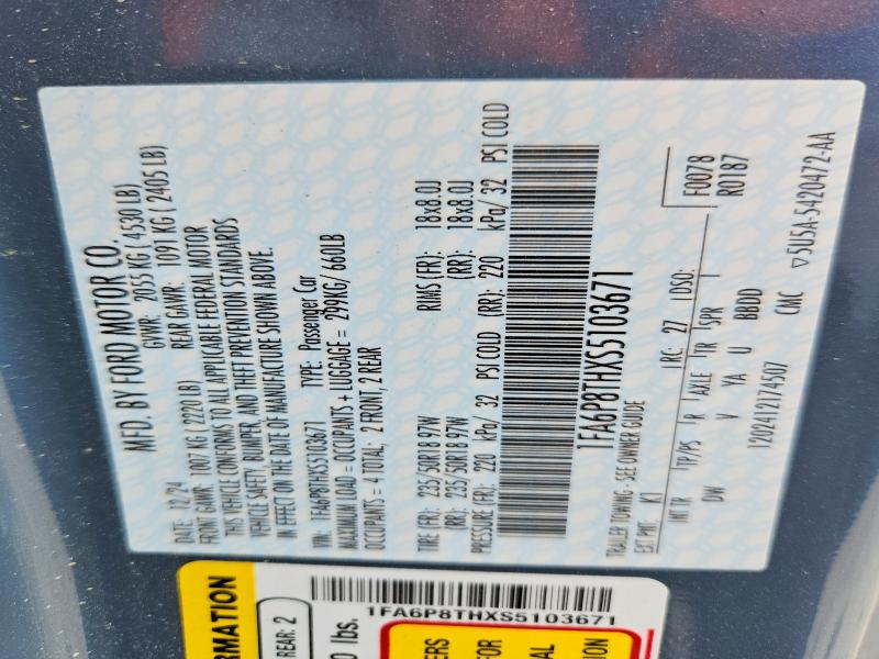 Продажа на аукционе авто 2025 Ford Mustang, vin: 1FA6P8THXS5103671, номер лота: 50954976