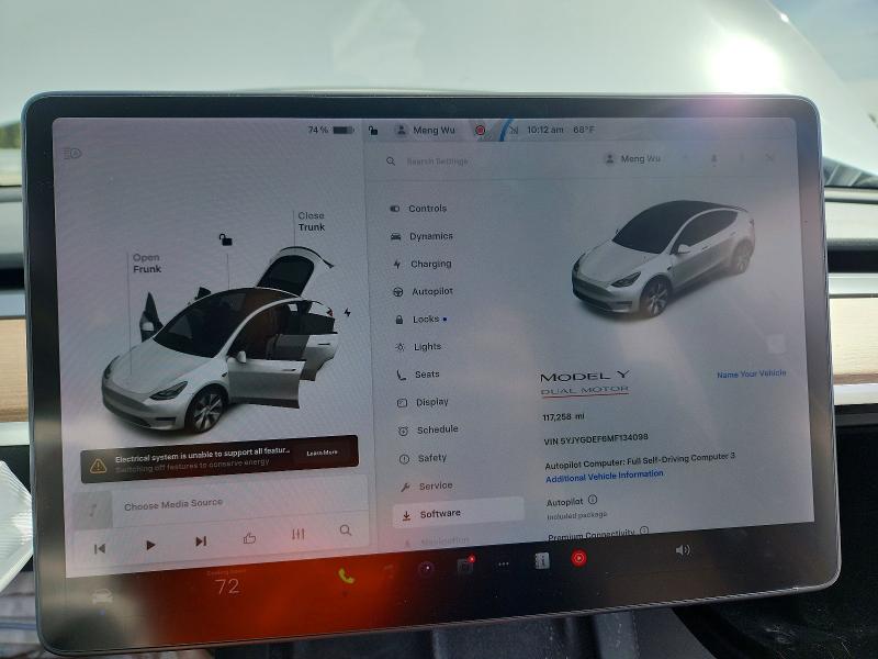 Aukcja sprzedaży 2021 Tesla Model Y, vin: 5YJYGDEF6MF134098, numer aukcji: 50093666