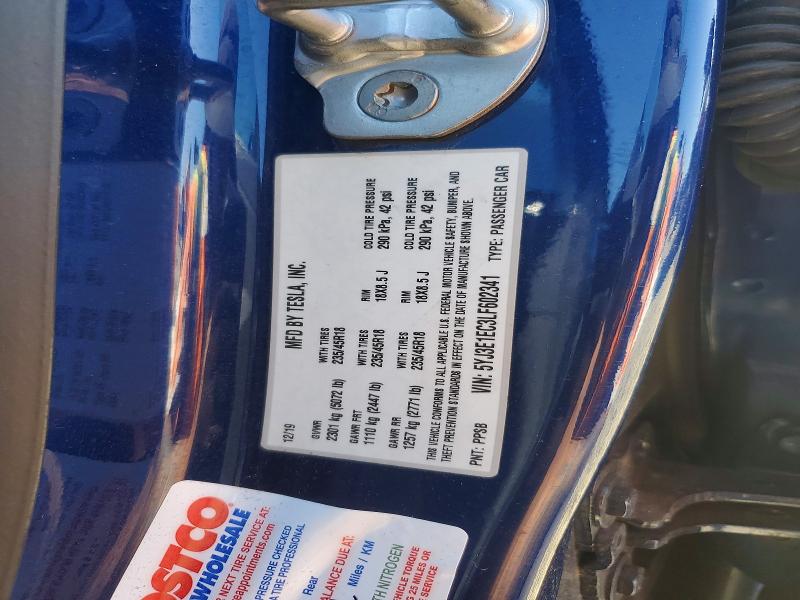 2020 Tesla Model 3 მანქანა იყიდება აუქციონზე, vin: 5YJ3E1EC3LF602341, აუქციონის ნომერი: 49424536