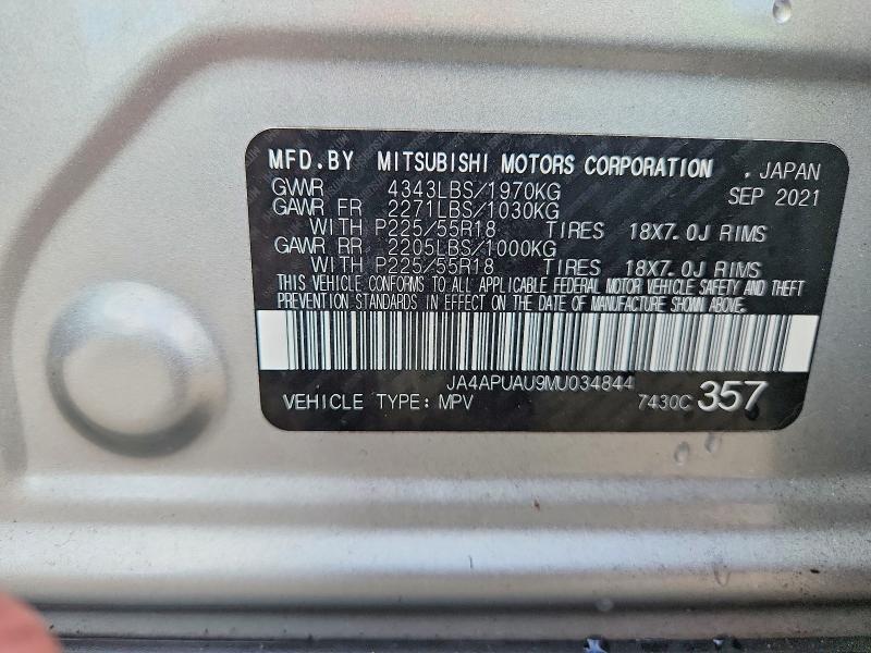 Продаж на аукціоні авто 2021 Mitsubishi Outlander Sport, vin: JA4APUAU9MU034844, номер лоту: 48501366