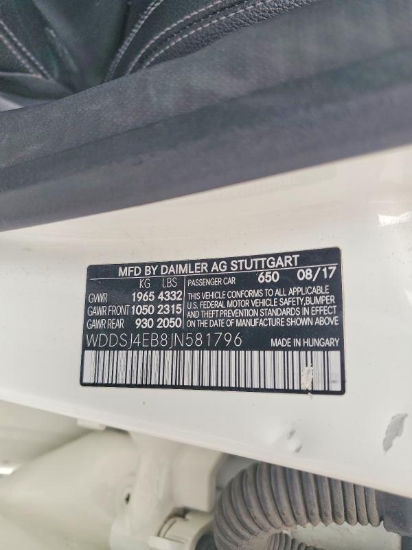 Продаж на аукціоні авто 2018 Mercedes-benz Cla, vin: WDDSJ4EB8JN581796, номер лоту: 48696206