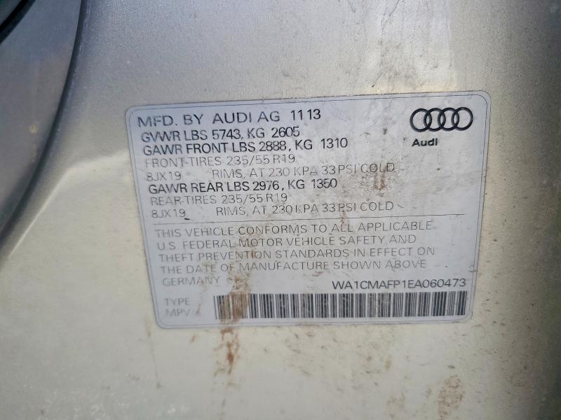 Продаж на аукціоні авто 2014 Audi Q5, vin: WA1CMAFP1EA060473, номер лоту: 50894076