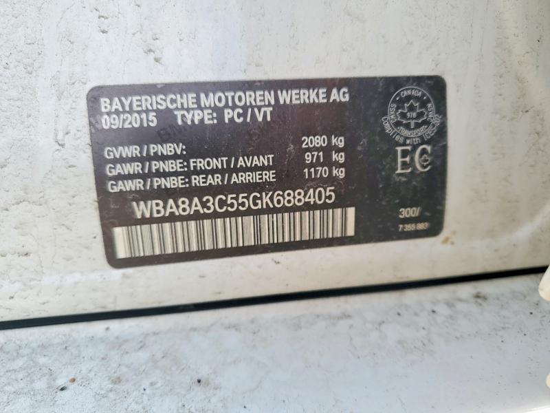 2016 Bmw 320 მანქანა იყიდება აუქციონზე, vin: WBA8A3C55GK688405, აუქციონის ნომერი: 49229396