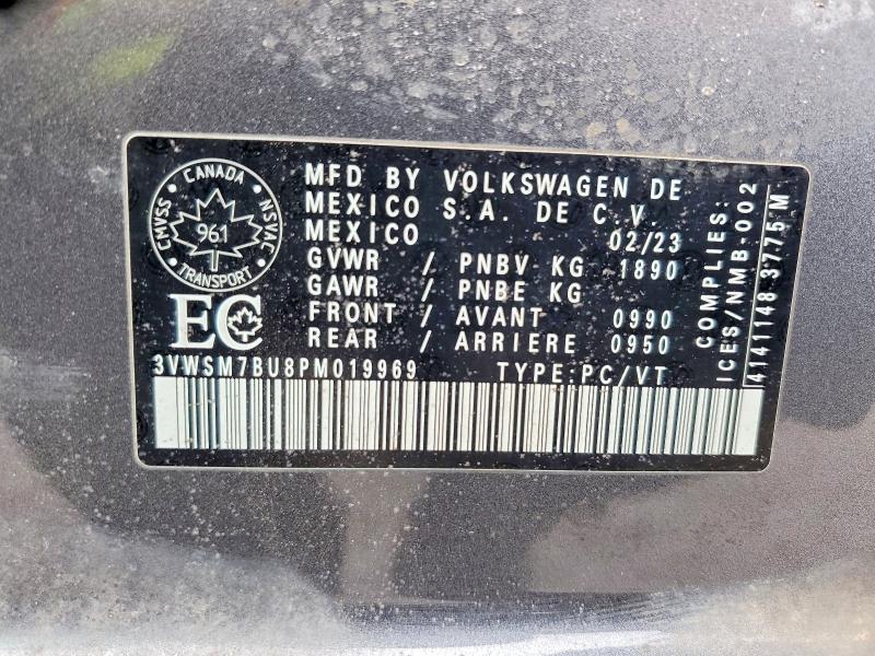 2023 Volkswagen Jetta მანქანა იყიდება აუქციონზე, vin: 3VWSM7BU8PM019969, აუქციონის ნომერი: 48273476