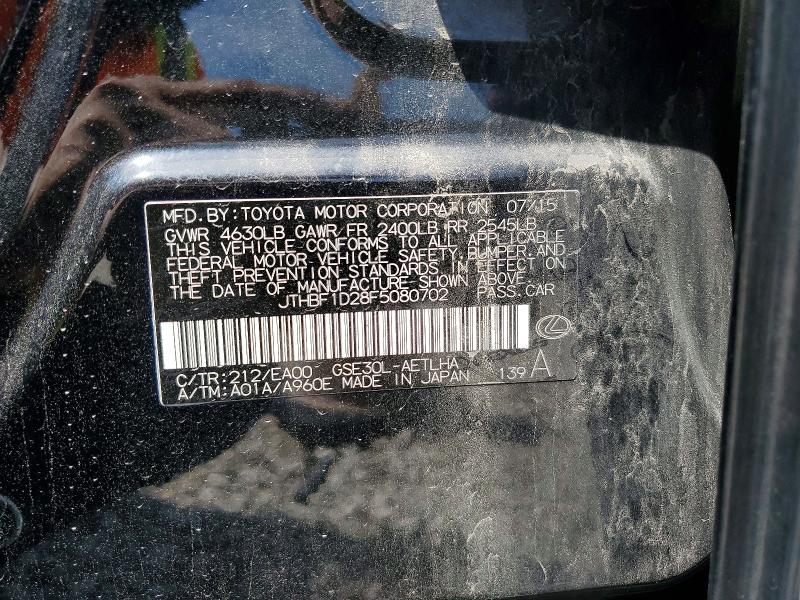 Продаж на аукціоні авто 2015 Lexus Is 250, vin: JTHBF1D28F5080702, номер лоту: 47280976