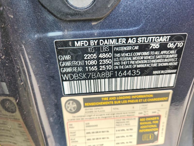 Продажа на аукционе авто 2011 Mercedes-benz Sl, vin: WDBSK7BA8BF164435, номер лота: 50786846